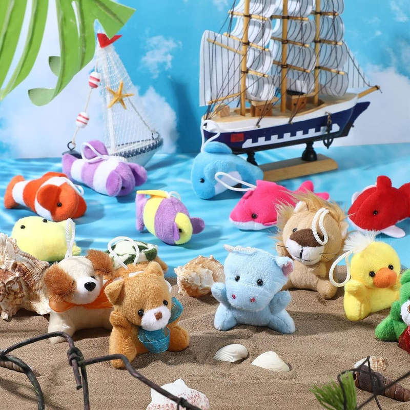 Kids' Mini Animal Plush Toy Bulk Party Favor Stuffed Plushies - 24 Pack