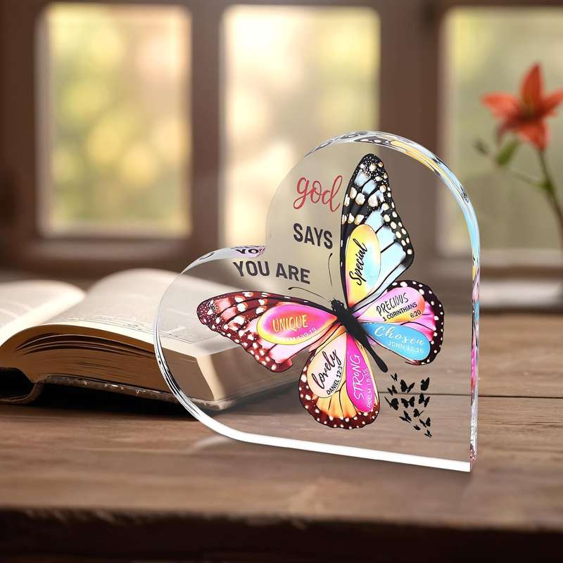 Inspirational Religious Butterfly Decorative Sign Christian Gifts For Women