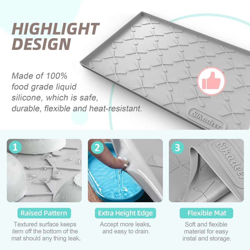 Silicone Waterproof Under Sink Mat Drip Tray - 86x56cm - Cabinet Liner