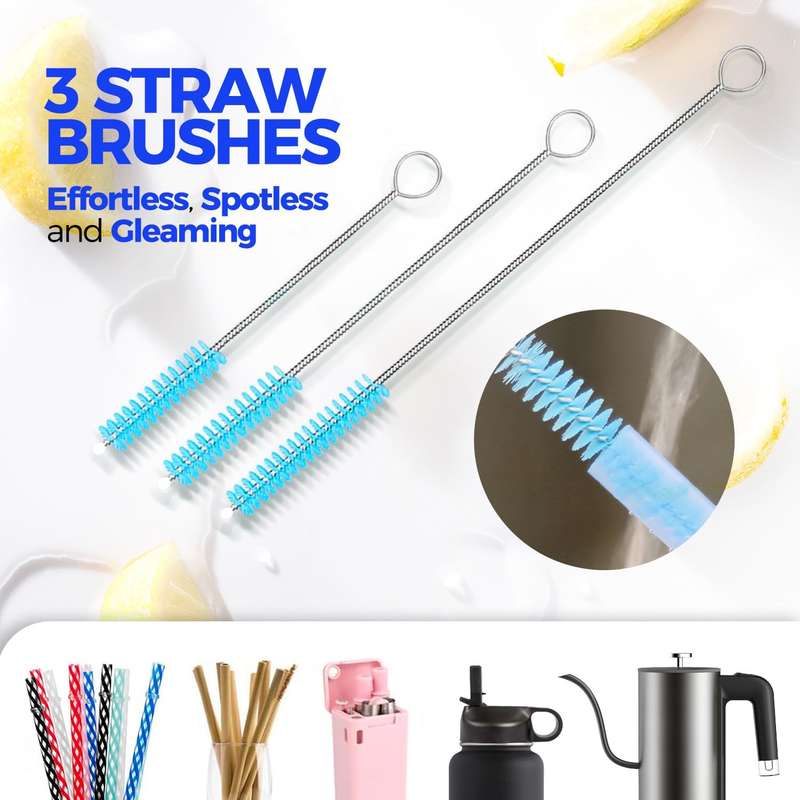 8 Pack Bottle Cleaner Brush Set For Decanter Baby Bottle Tumbler Cup Lid