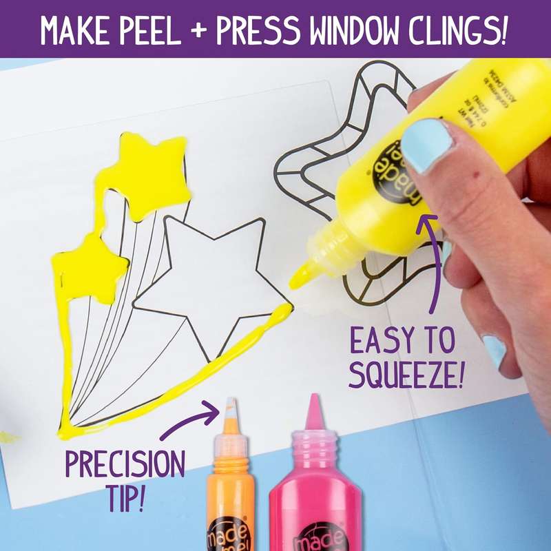 5 Create Your Own Window Art Kit With Suncatcher, Glass Paint, Paper, Suction