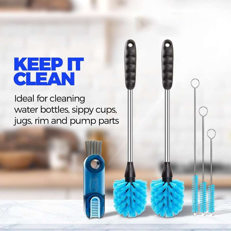 8 Pack Bottle Cleaner Brush Set For Decanter Baby Bottle Tumbler Cup Lid