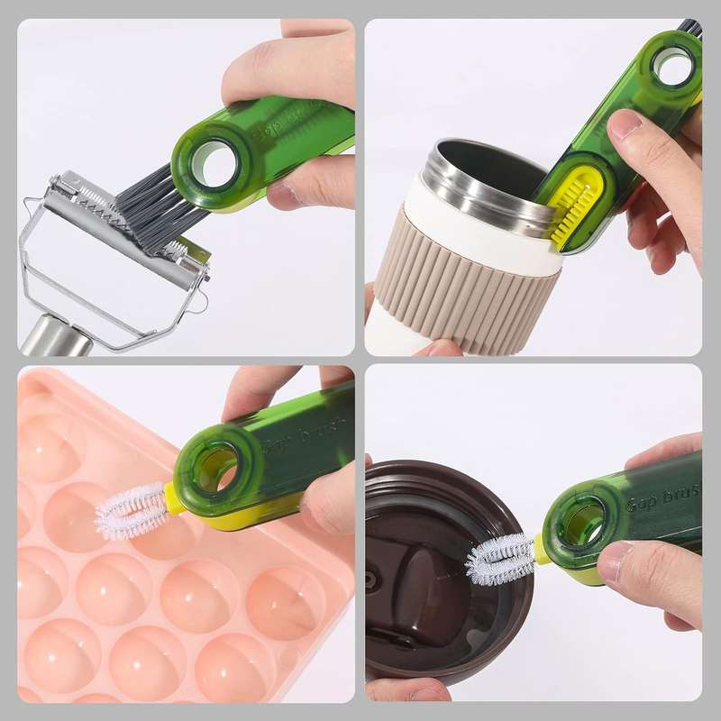 4 Piece 3 in 1 Bottle Tumbler Cup Lid Gap Cleaning Brush Set Multipurpose
