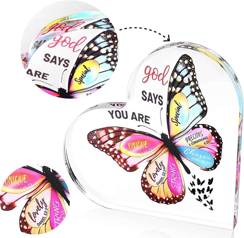 Inspirational Religious Butterfly Decorative Sign Christian Gifts For Women
