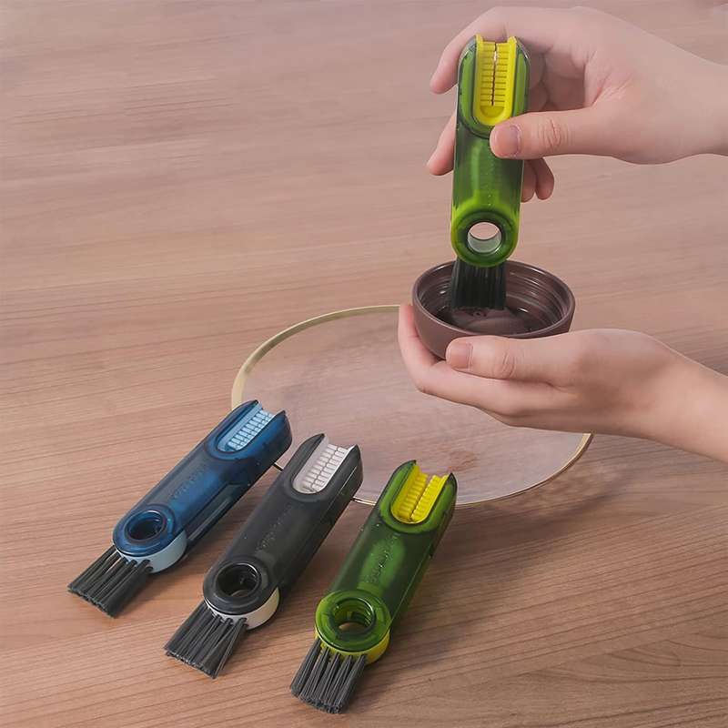 4 Piece 3 in 1 Bottle Tumbler Cup Lid Gap Cleaning Brush Set Multipurpose