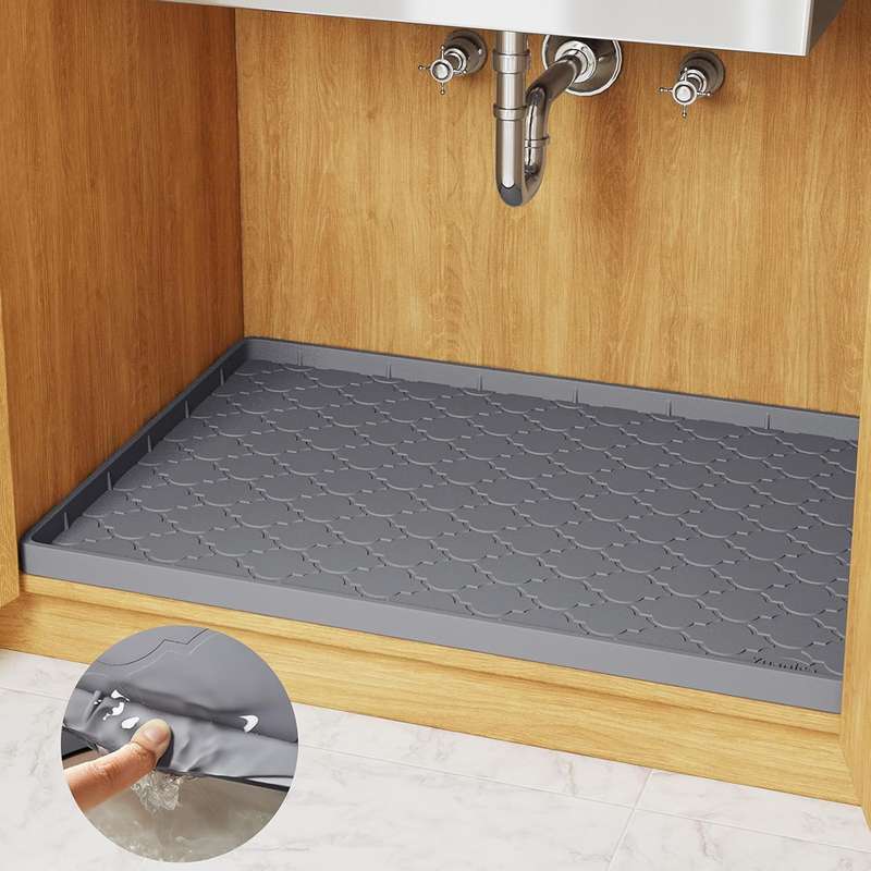 Silicone Waterproof Under Sink Mat Drip Tray - 86x56cm - Cabinet Liner