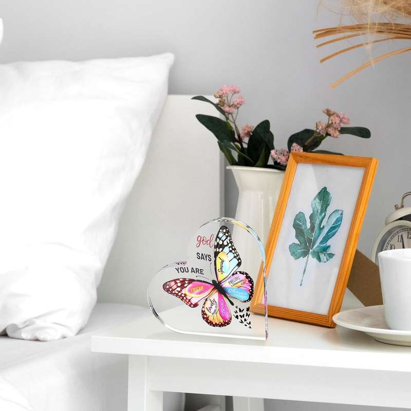 Inspirational Religious Butterfly Decorative Sign Christian Gifts For Women