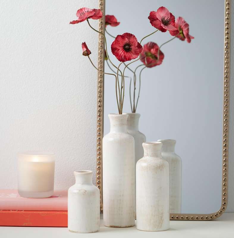 Ceramic Farmhouse Vase Set For Home Shelf Wedding Table Decor - 3 Piece
