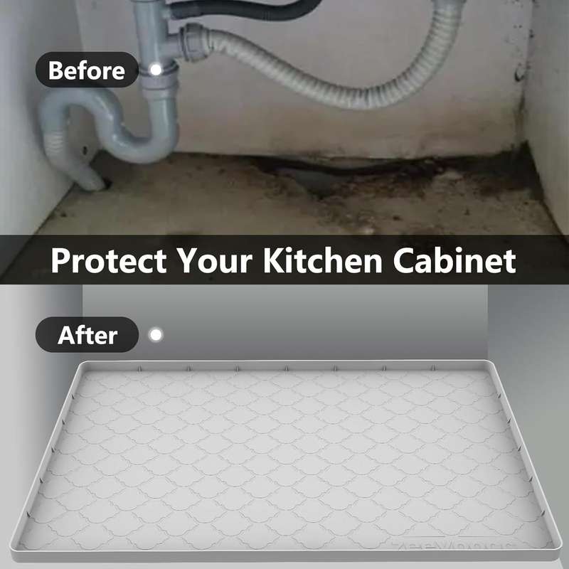 Silicone Waterproof Under Sink Mat Drip Tray - 86x56cm - Cabinet Liner