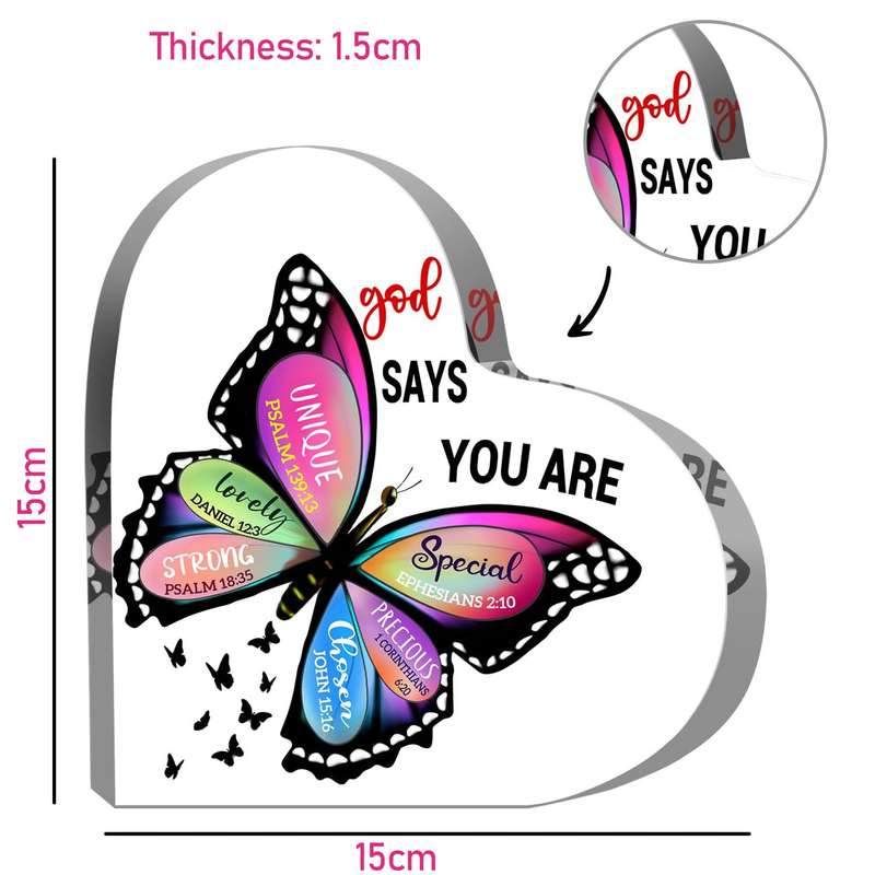Inspirational Religious Butterfly Decorative Sign Christian Gifts For Women