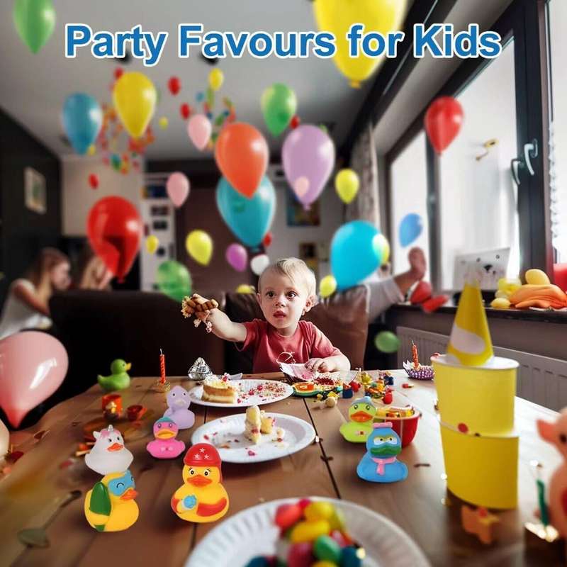 50 Pack Baby Bath Mini Duck Rubber Duckie Bathtub Toys With Mesh Bag