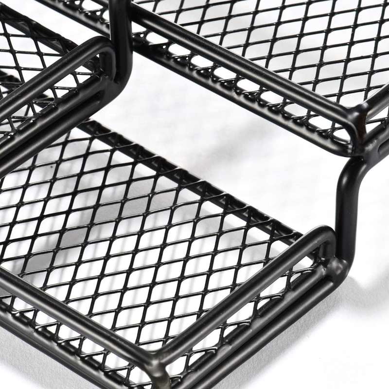 2-Pack 4 Tier Expandable Spice Rack Organiser For Cabinet Countertop-Metal