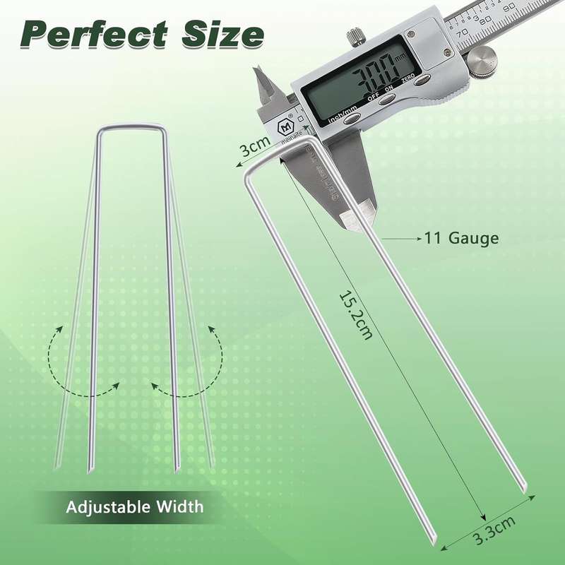 120-Pack Galvanized Landscape Staples Garden Stakes For Lawn Fence-15.2cm