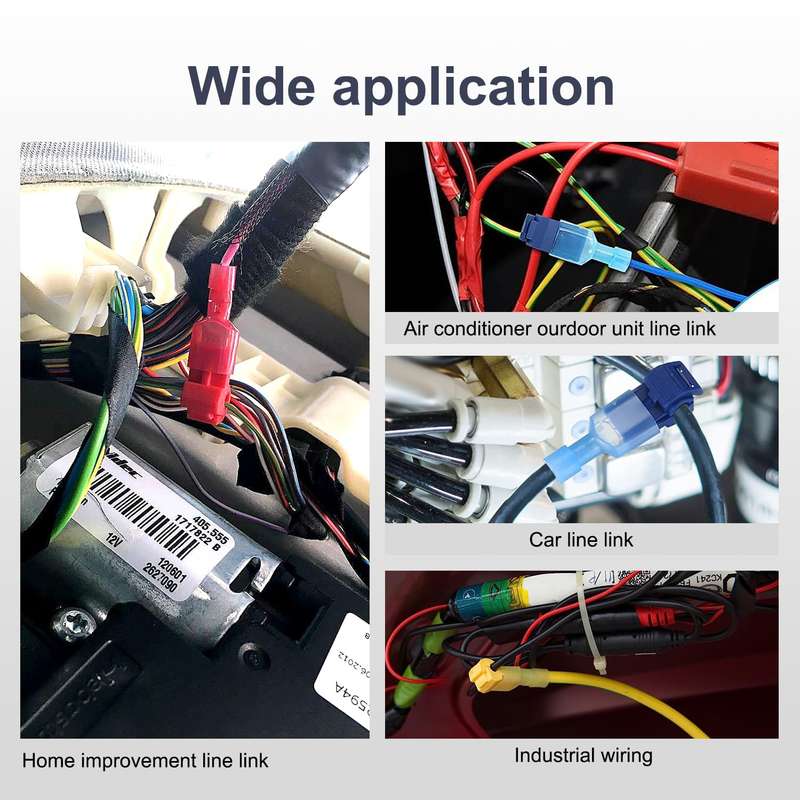 120 Piece (60 Pairs) Insulated Wire Splice Terminal T-Tap Off Connector Kit