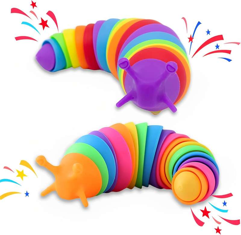12-Piece Mini Fidget Toys Set | Anxiety Relief Slugs & Party Favors |