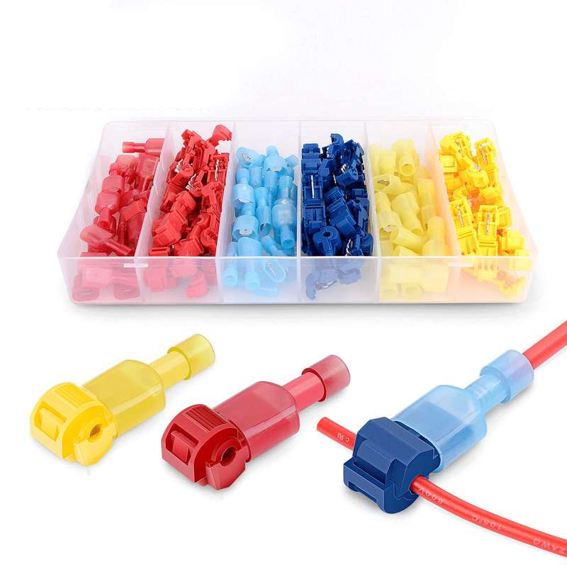 120 Piece (60 Pairs) Insulated Wire Splice Terminal T-Tap Off Connector Kit