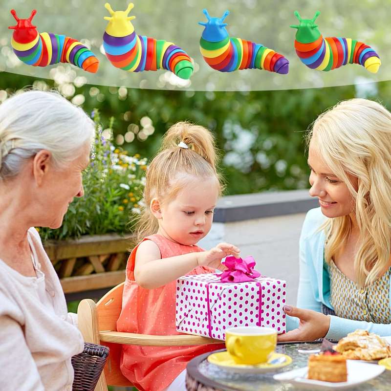 12-Piece Mini Fidget Toys Set | Anxiety Relief Slugs & Party Favors |