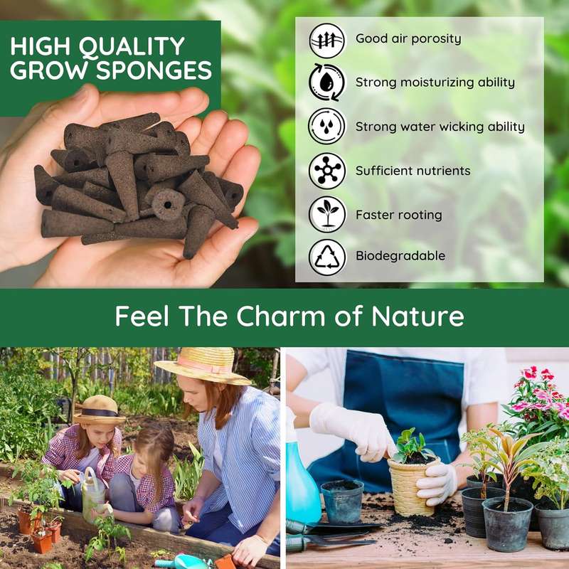48-Piece Hydroponic Seed Pod Kit | Grow Sponges, Baskets & Domes |