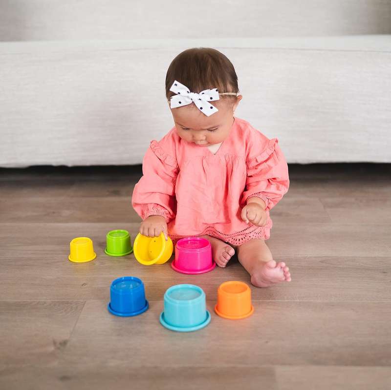 Cart in Mart 8 Pack Baby Stack & Count Stacking Cups Bath Montessori Educational Toy
