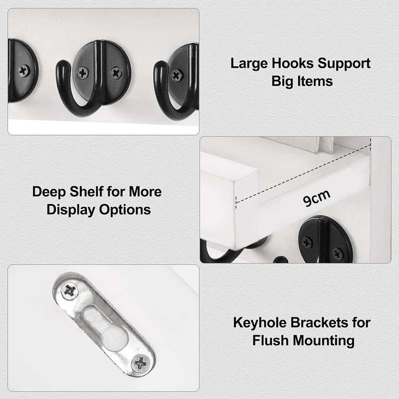 Wall mounted Key holder with metal hooks