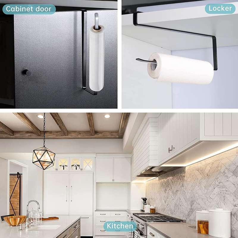 Tumbler Cup Lid Organiser - Under Cabinet Paper Towel Holder Hook - Space Saver