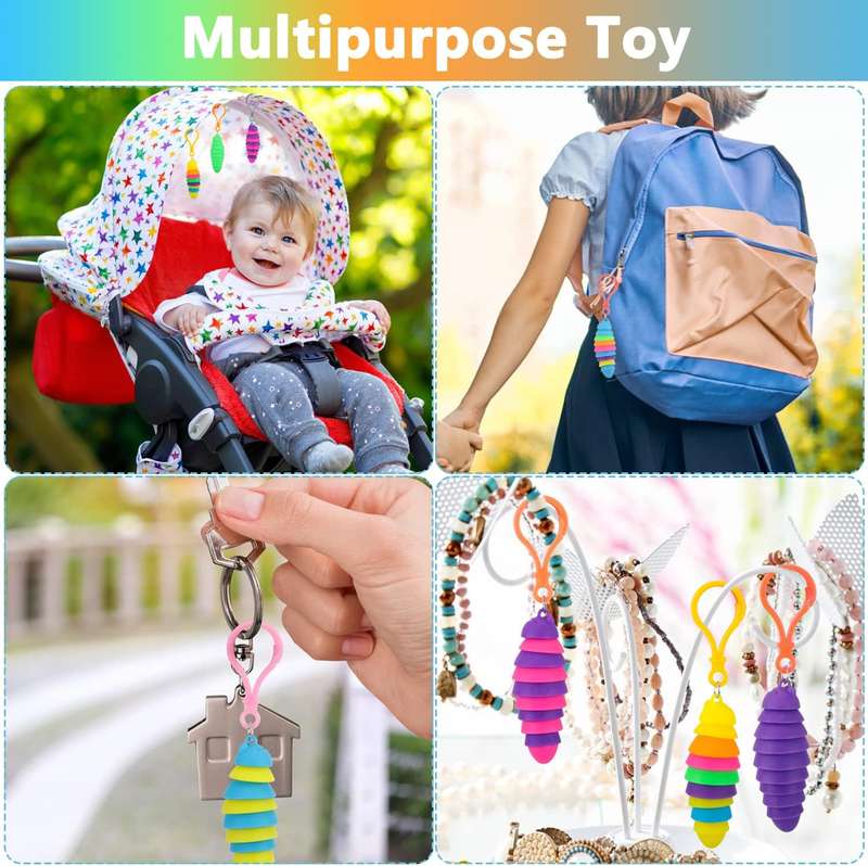 12-Piece Mini Fidget Toys Set | Anxiety Relief Slugs & Party Favors |