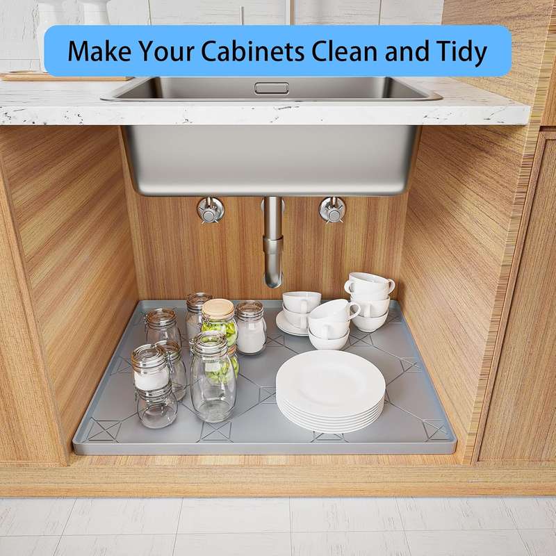 Silicone Waterproof Under Sink Mat Drip Tray - 86x56cm - Cabinet Liner