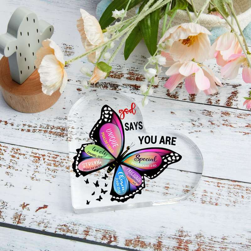 Inspirational Religious Butterfly Decorative Sign Christian Gifts For Women