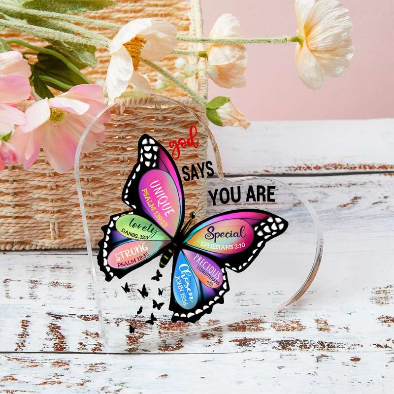 Inspirational Religious Butterfly Decorative Sign Christian Gifts For Women