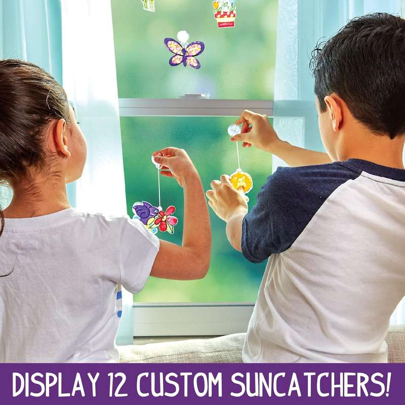 5 Create Your Own Window Art Kit With Suncatcher, Glass Paint, Paper, Suction