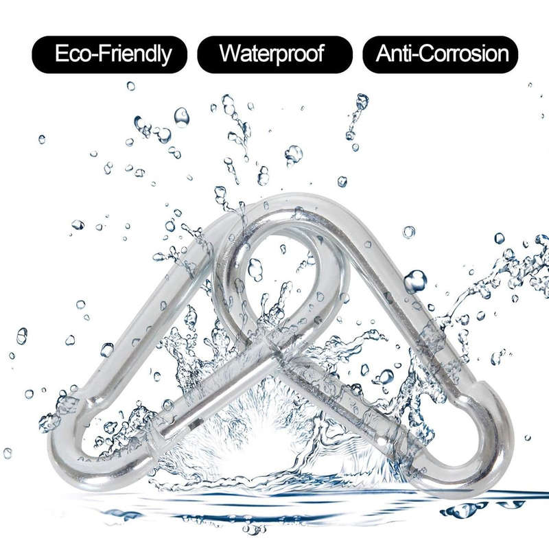 8 Piece Heavy Duty Carabiner Clips Steel Spring Snap Hook-8cm & 6cm(4 Each)