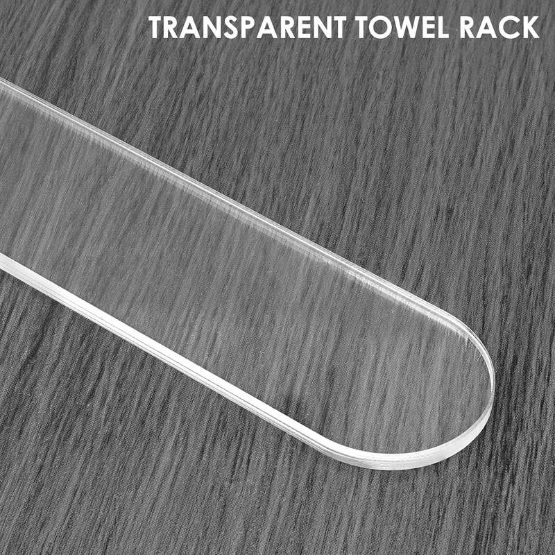 Adhesive Clear Acrylic Hand Towel Holder For Bathroom Kitchen Wall - 2 Pack