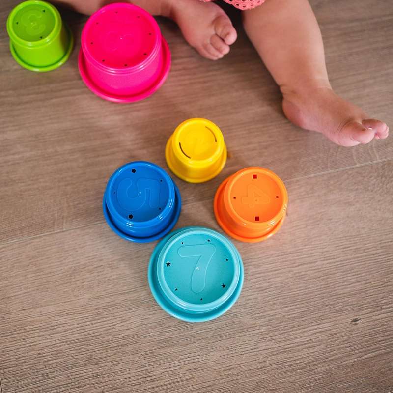 Cart in Mart 8 Pack Baby Stack & Count Stacking Cups Bath Montessori Educational Toy
