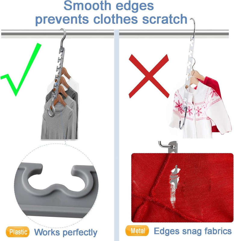 Magic Closet Hangers for Clothes Space Saving Organizers - Rotating - Pack of 12