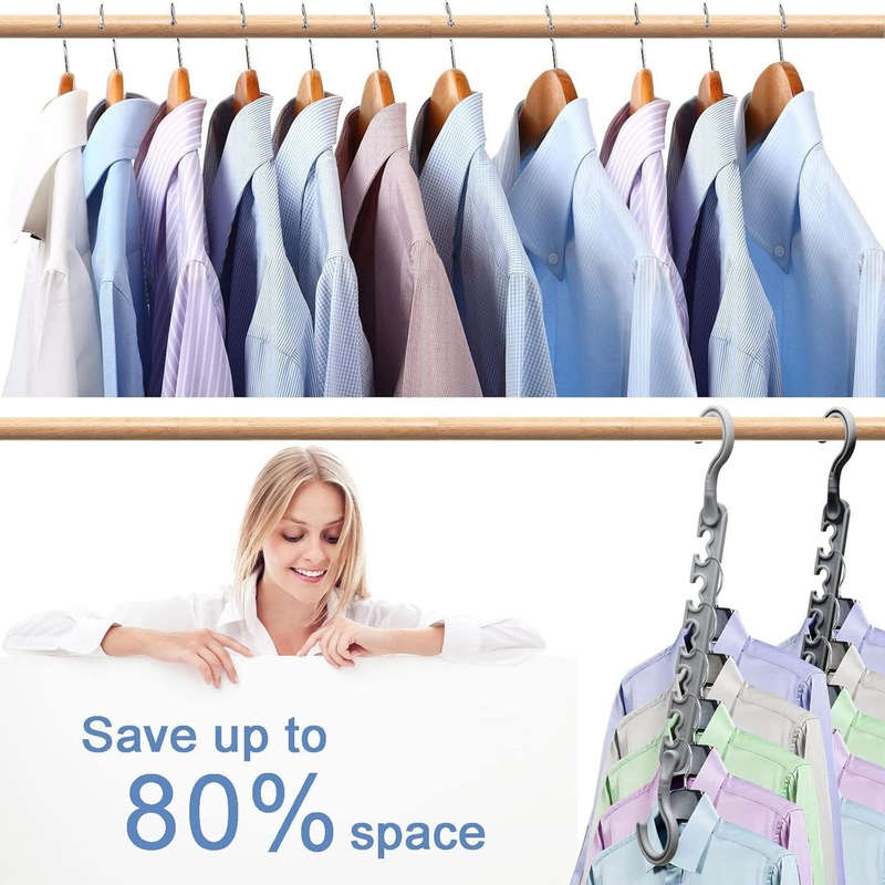 Magic Closet Hangers for Clothes Space Saving Organizers - Rotating - Pack of 12