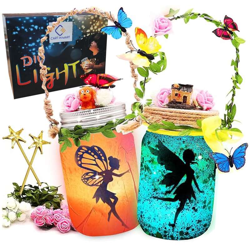 Fairy Toys Lantern Glitter Decorative Night Light for Kids DIY Kit Art Set