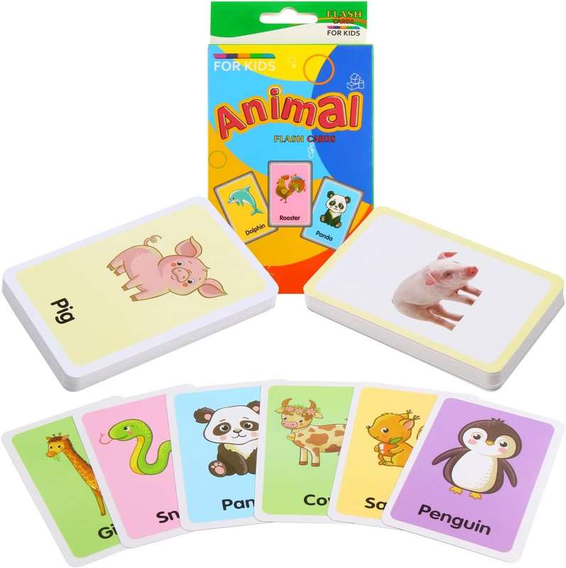36 Pieces Preschool Fun Learning Educational Flash Cards for Kids - Animals