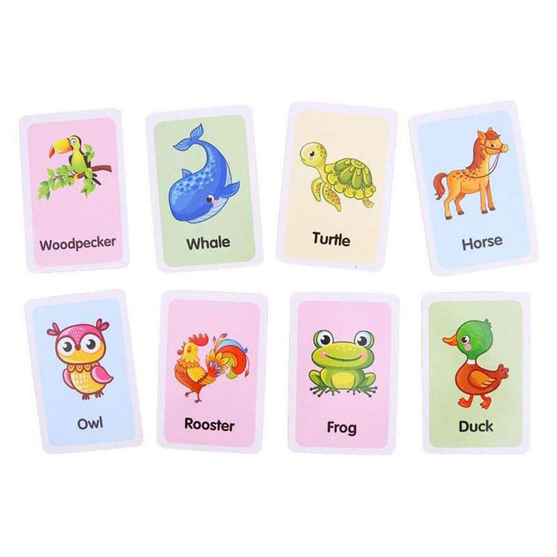 36 Pieces Preschool Fun Learning Educational Flash Cards for Kids - Animals