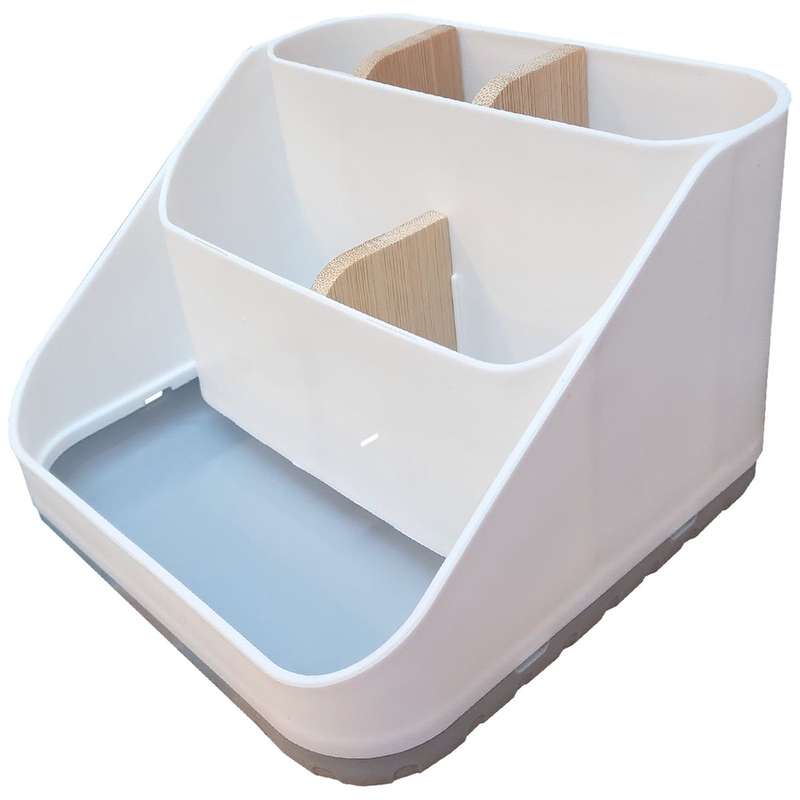 Bathroom Toothbrush Holder for Vanity Countertop Organizer Bamboo 6 Slots