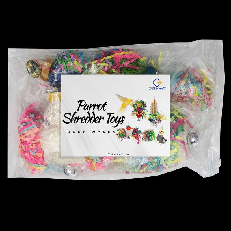 4 Pack Bird Toys Parakeet Shredding Chewing Hanging For Conure Parrot Cage