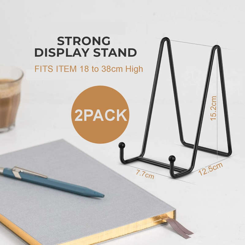 2 Pack Decorative Plate Display Stand For Cook Book Photo Easel -Metal