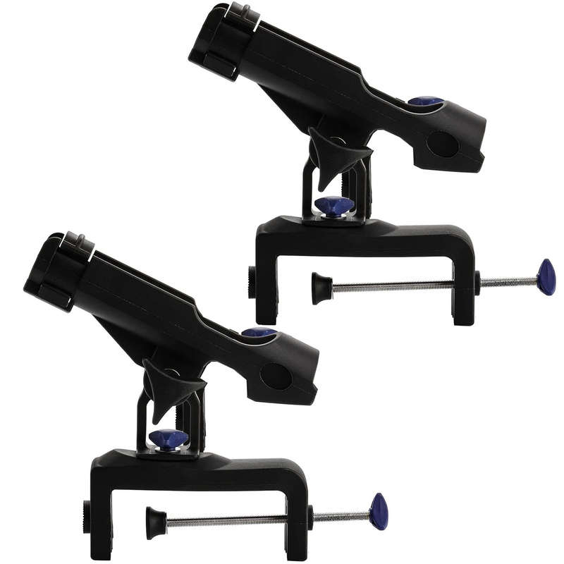 2 Pack Boat Fishing Rod Holders 360 Adjustable With Large Clamp Opening