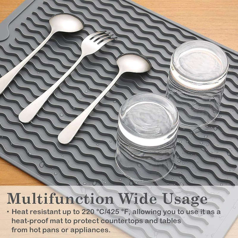 2 Pack Silicone Dish Drying Mat- Heat Resistant Multipurpose Liner-30x40cm