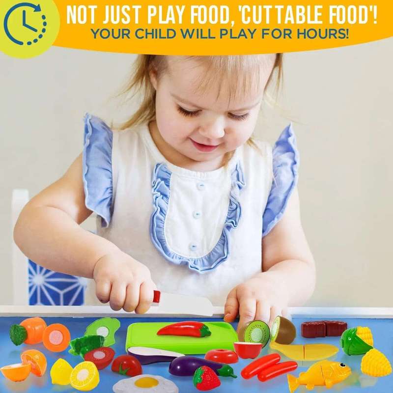 64-Pcs Pretend Play Kitchen Toys Set- Red
