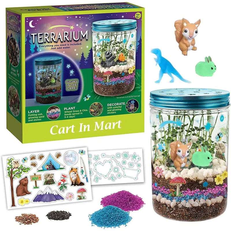 Glow In Dark Terrarium Kit For Kids - Educational Gift