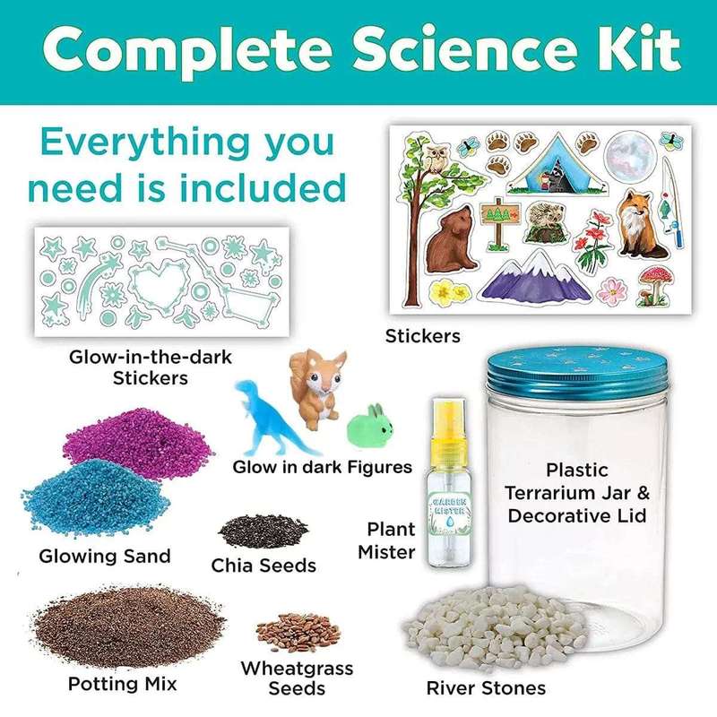 Glow In Dark Terrarium Kit For Kids - Educational Gift