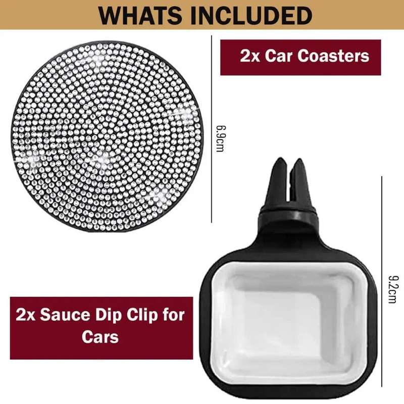 4-Pcs Car Bling Cup Coaster & Ketchup Holder