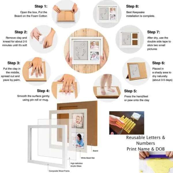 Baby Handprint Footprint Kit & Mom Jewelry
