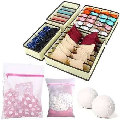 8 Pcs Underwear Bra Organiser Set With Mesh Bag