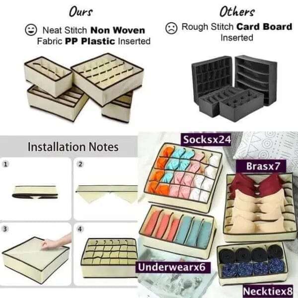 8 Pcs Underwear Bra Organiser Set With Mesh Bag